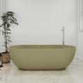 69'' Free Standing Tub, Stone Resin Freestanding Bathtub, Soaking Tubs with Overflow and Pop-up Drain