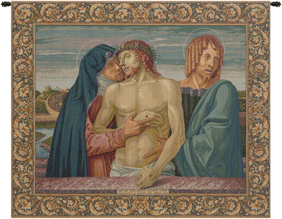 Charlotte Home Furnishings Inc. Pieta Italian Tapestry Wall Hanging 20 X 25 Inch Viscose Cotton And Polyester Blend Wall Art Perfect For Home Decor And Wall Decor By Giovanni Bellini