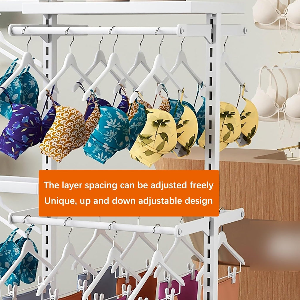 Boutique Underwear Retail Display Racks, Garment Rack, Floor-Standing Bra Slippers Socks Shorts Accessories Storage Shelf, Clothing Store Commercial(Black 130x40x130CM/51.19x15.75x51.19in)