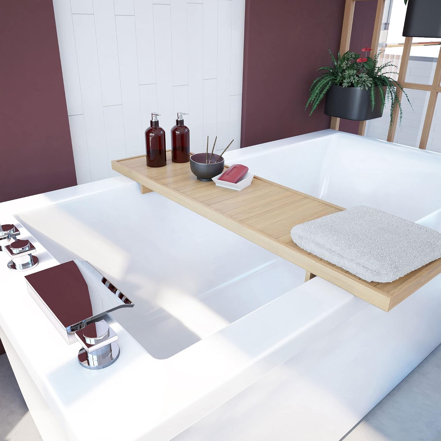 DreamLine Levantine 60 inch L x 23 inch H White Acrylic Freestanding Bathtub
