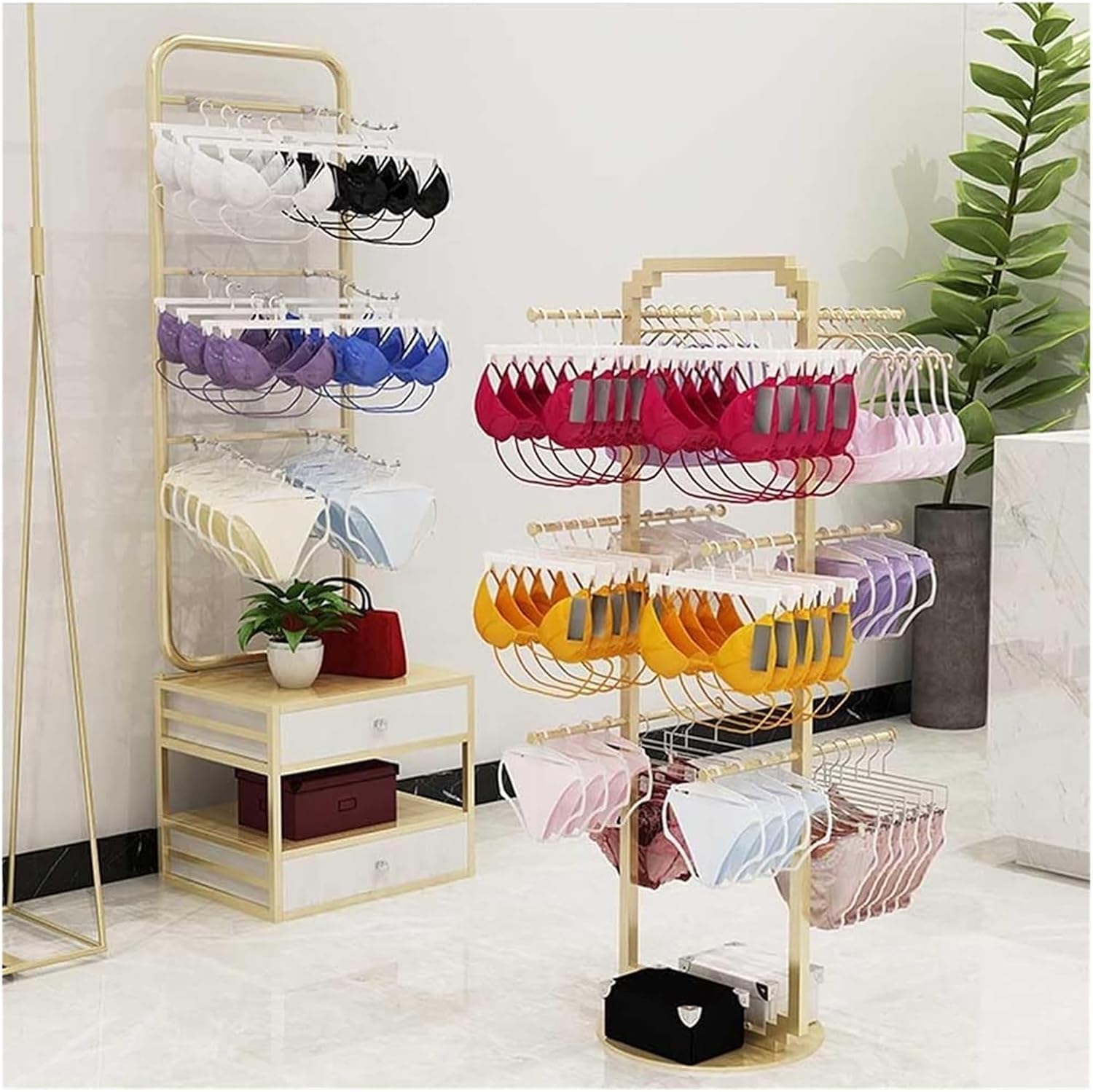 Clothes Rail Garment Rack Underwear Display Stand, Floor Bra Shelf Men's Shorts Display Rack Hanging Underwear Rack Clothing Display Stand for Shopping Mall, Underwe