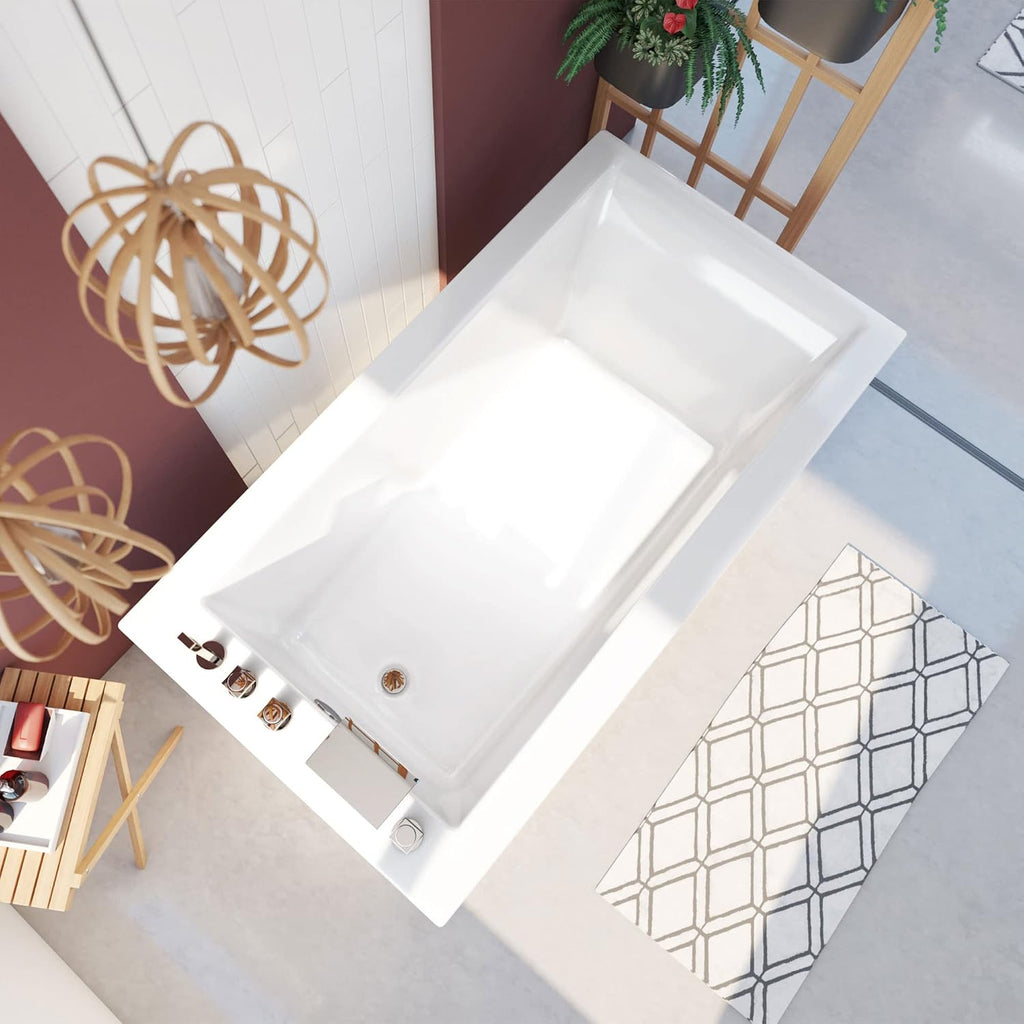 DreamLine Levantine 60 inch L x 23 inch H White Acrylic Freestanding Bathtub