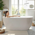 FerdY 59' Acrylic Freestanding Bathtub, Contemporary Soaking tub with Brushed Nickel Drain & Overflow, cUPC Certified, Elegant Oval Shape, Bali