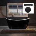 WOODBRIDGE 67' Acrylic Freestanding Bathtub Contemporary Soaking Tub with Mattle Black Overflow and Drain,Black