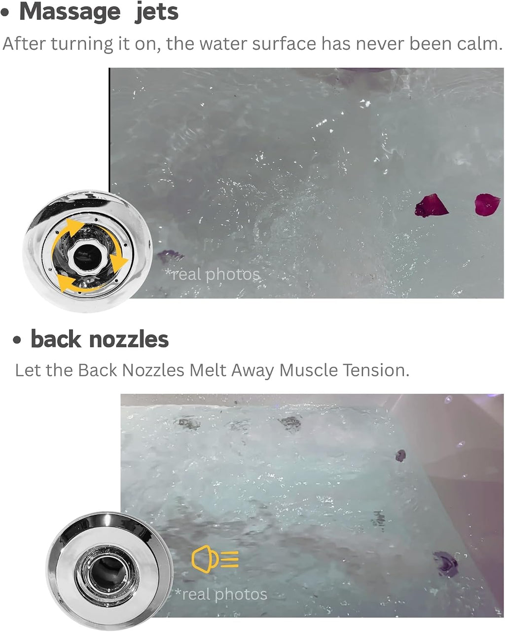 67'L x 31.5'W Whirlpool Tub for Single Person, Massage Whirlpool Bathtub, Hydro Massage, Color-Changing LED Chromatherapy, Air Type Control Switch, 89 Gallons, 7 Jets, 3-Side Apron with Glass, White