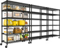 PrimeZone 6 Tier Wire Shelving with Wheels 79''H 1500lbs Storage Shelves NSF Certified Heavy Duty Steel Metal Shelf Adjustable Rolling Rack Kitchen Garage Closet Pantry Laundry 79''HX36''WX16''D 3Pcs