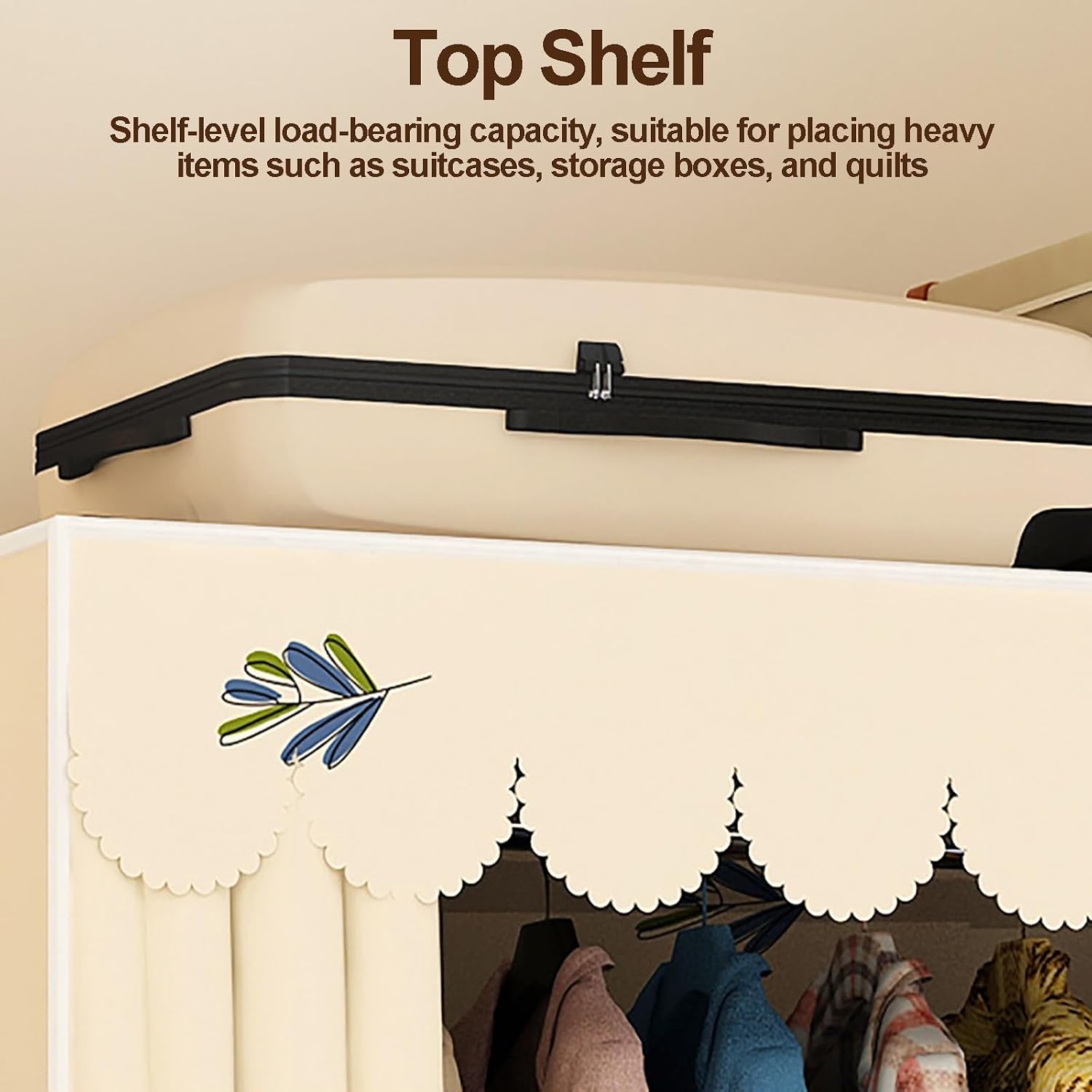 Portable Foldable Wardrobe Closet With Cover, Foldable Clothing Rack, Metal Garment Rack, Storage Organizer Shelves With Hanging Rods, For Hanging Clothes(Yellow,110cm/43.3inch)