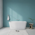 59' Modern Stand Alone Free Standing Bathtubs, White Acrylic Tub | Upgraded Square Soaking Bathroom Tub with CUPC Drain