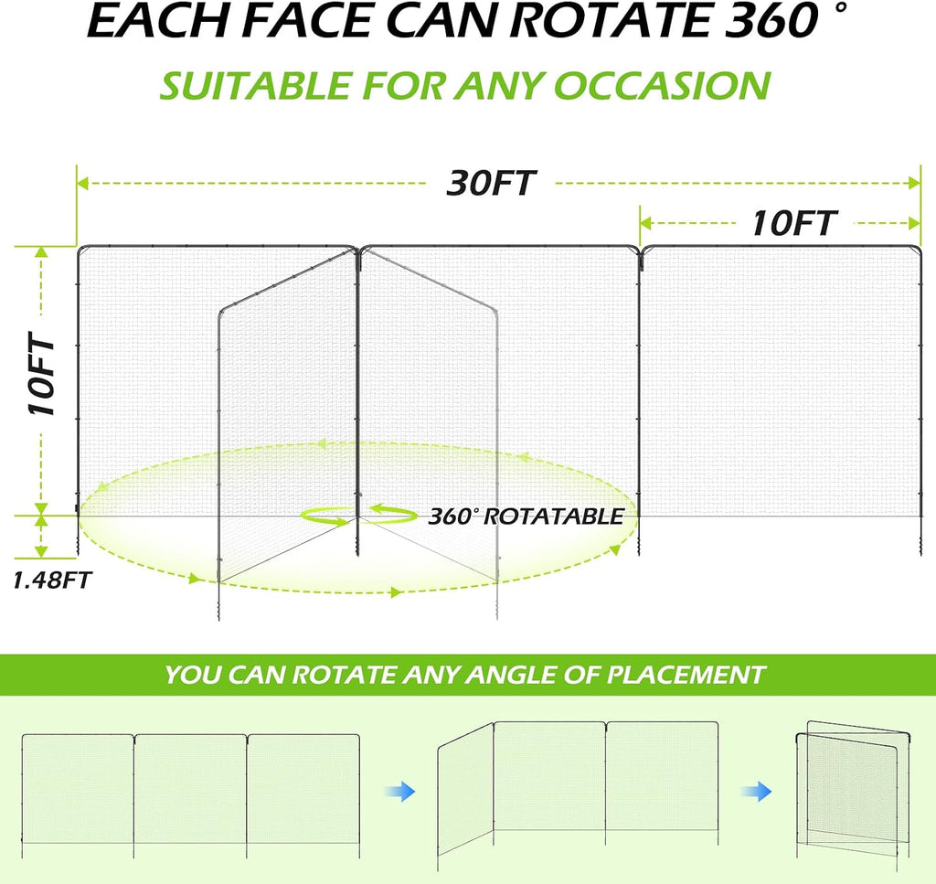 Ball Stop System - Soccer Backstop Net, Heavy Duty, High Impact, Practice Barrier