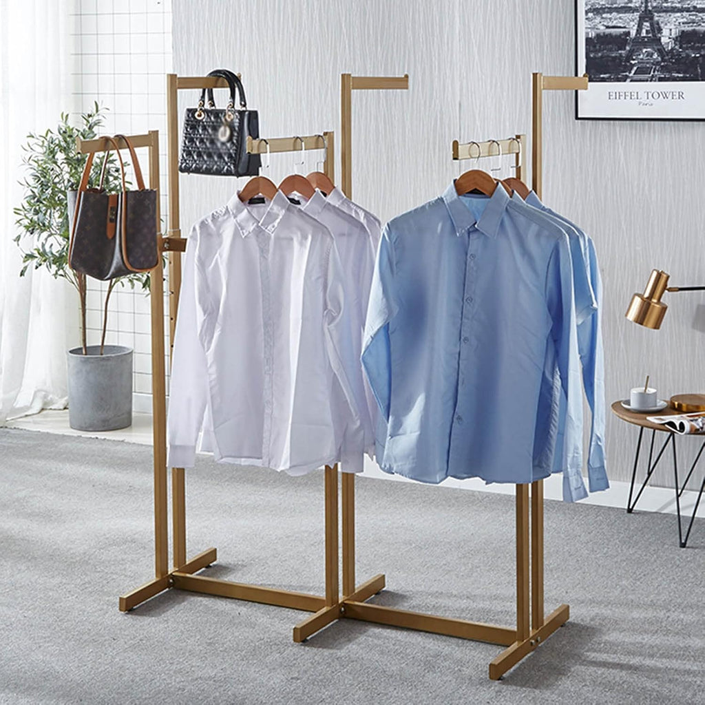 Floor-standing Heavy Duty Metal Garment Racks, Retail Boutique Store Clothes Display Rack Nakajima Rack ， Commercial Entryway Organizer Coat Rack，adjustable Height 6 Way Rack Clothes Hanging Rod