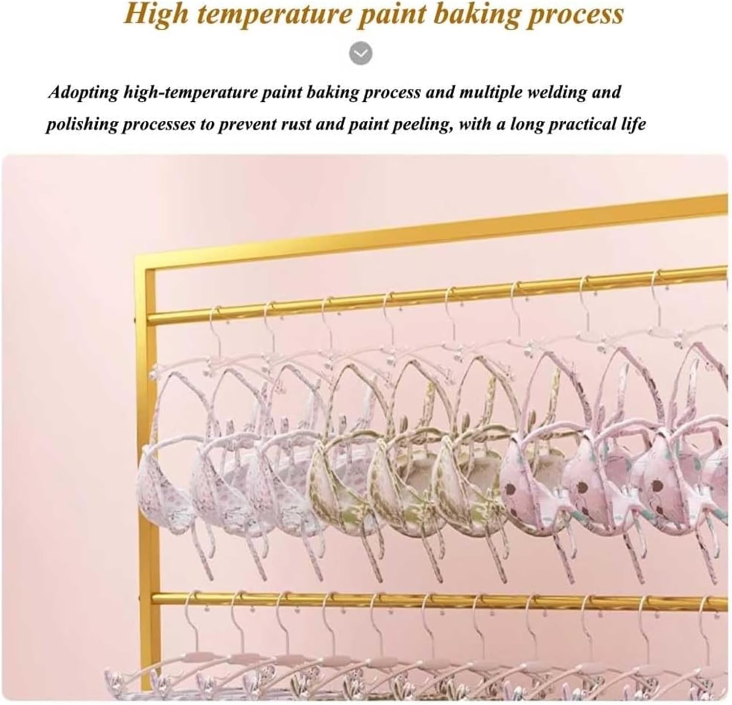 Clothes Rail Garment Rack Clothing Store Underwear Rack, Retail Store Panty Shorts Bra Display Stand With 3-Tier Shelves Floor-standing Garment Hanger Organizer For Boutique Mall Exhibition ( Color :