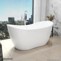 DreamLine Nile 59 inch L x 28 inch H Acrylic Freestanding Bathtub with Brushed Nickel Finish