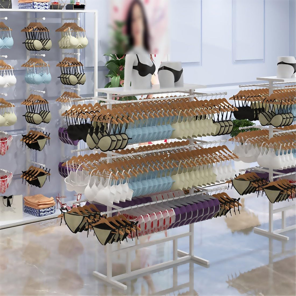 3 Layer Bra Rack Clothes Rack, Stand Clothes Rack Freestanding Underwear Display Stands for Retail Stores, Racks for Underwear Storage Commercial Shorts Storage Shelf