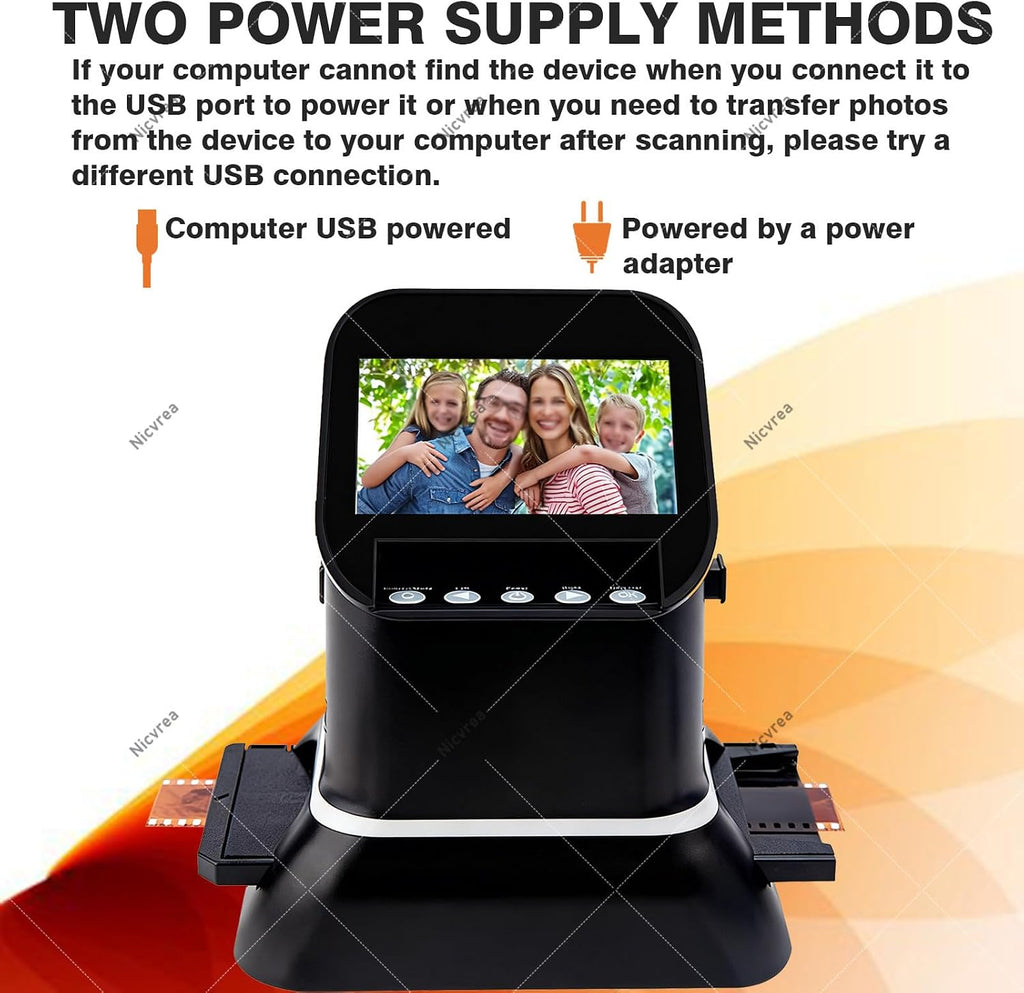 4.3 Inch Photo Film Scanner Slide Digitizer Digital 35mm Image Converter with TV Output and Built in LCD Display for Image Preview