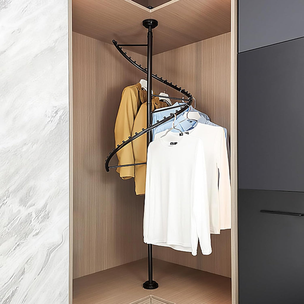 Spiral Rotating Clothing Rack 360° Heavy Duty Garment Rack Standing Metal Sturdy Freestanding Hanger for Wardrobe Storage, Bedrooms, Clothing Shops and Dormitories