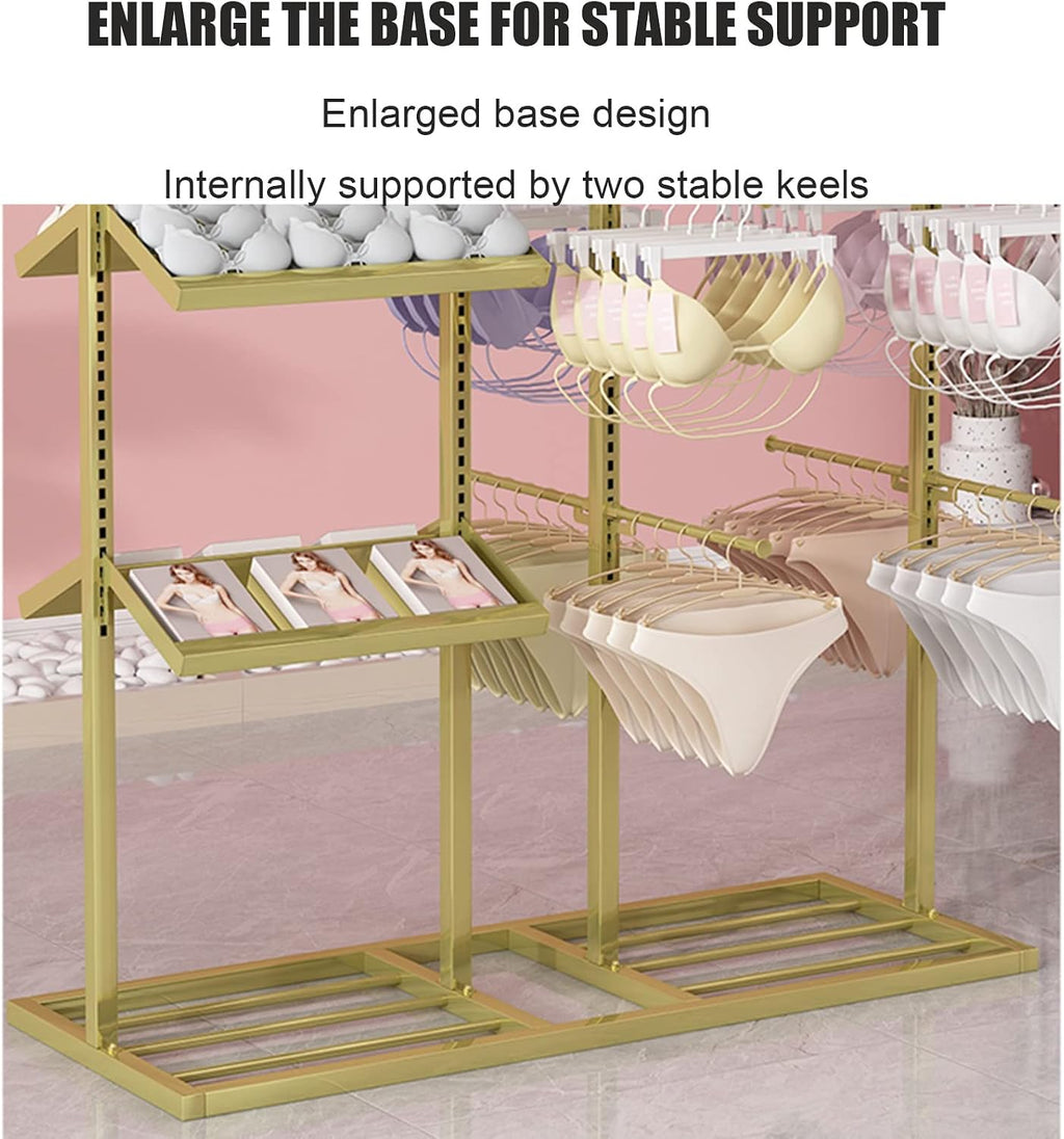 Clothes Retail Shelves Garment Rack Commercial Socks Holder,Adjustable Underwear Rack Bra Display Fixture Handbag Hanging Rods,Boutique Store Hanger Hat Organizer Shel