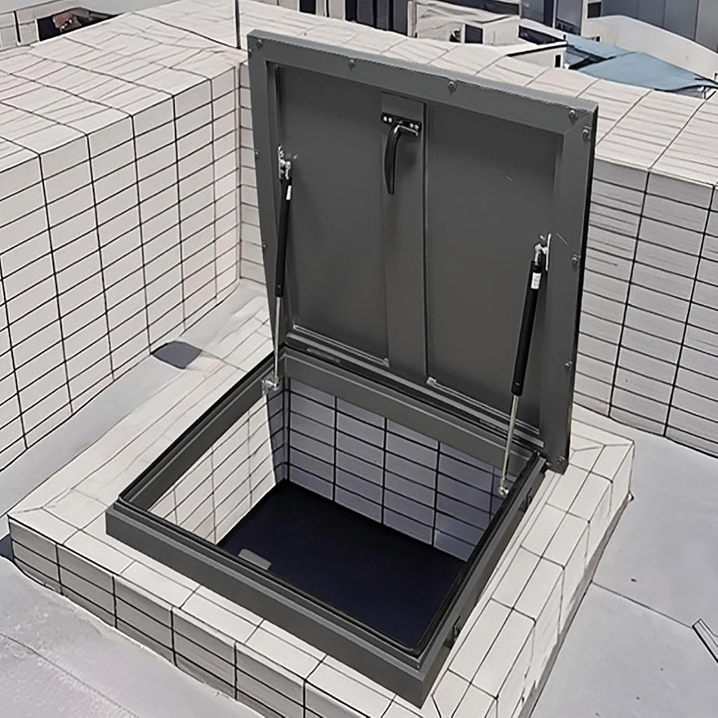 Aluminum Alloy Attic Access Door, Roof Access Hatch, Rainproof Rooftop Maintenance Hatch, with Gas Shock Strut, Easy Installation, for Attics, Patios, Basements(55cm/21.6in)