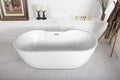 Carver Tubs - Aiden II 69' - Modern Freestanding Soaking Bathtub, Two Person Soaking Free Standing Bathtub w/Chrome Drain - White Contemporary Oval Acrylic Fiberglass Tub - 69″L x 31.5'W x 23.5'H