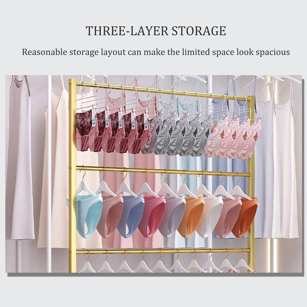 Scarf Display Rack,Freestanding Underwear Rack Clothing Store Scarf Storage Organizer Rack, Retail Store Panty Shorts Bra Hijab Silk Shawl Display Stand with Wh，Silvery Length 100CM