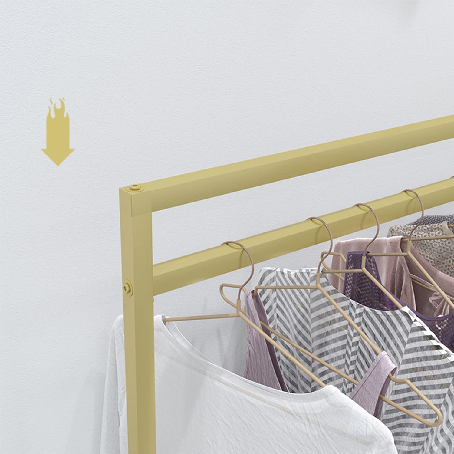 Garment Rack Clothing Store Clothes Display Rack Gold Metal Clothing Rack With Shelves Freestanding Garment Rack For Bedroom And Boutique Easy To Assemble Coat Rack(Size:100x40x150CM)