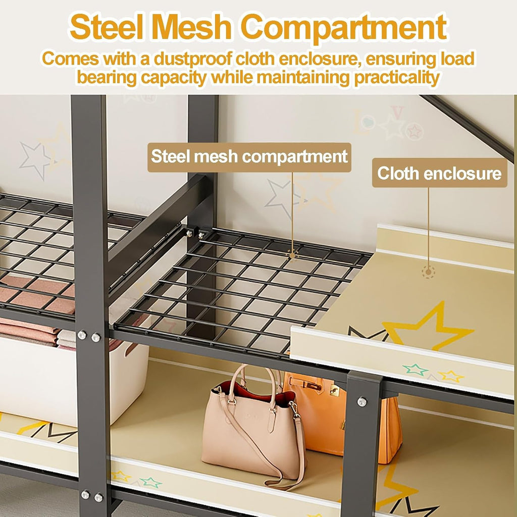 Heavy Duty Portable Closet With Cover, Foldable Clothe Garment Rack For Hanging, Foldable Covered Clothes Rack, Freestanding Clothing Coat Storage Rack(151cm/59.4inch)