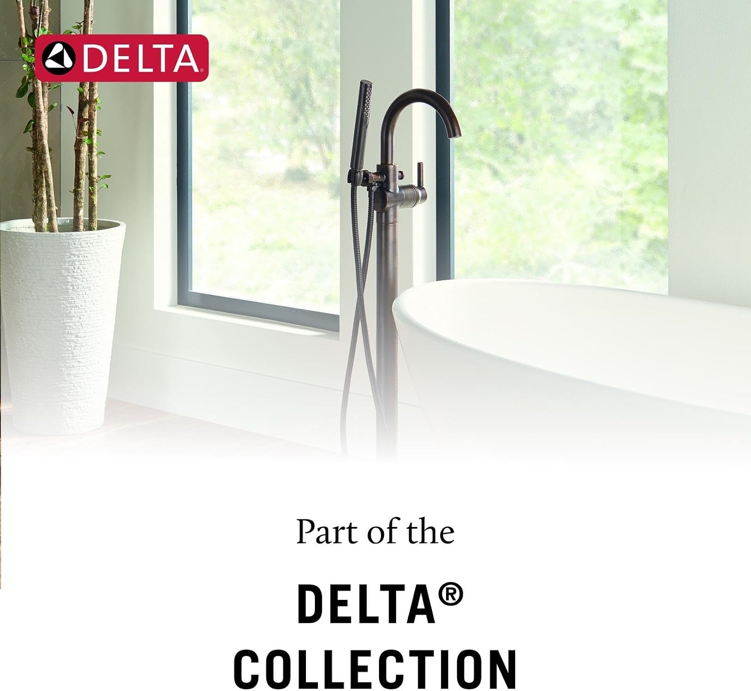 Delta Freestanding Tub Faucet with Hand Held Shower, Oil Rubbed Bronze Floor Mount Tub Filler, Venetian Bronze T4797-RBFL-LHP (Valve and Handle Not Included)