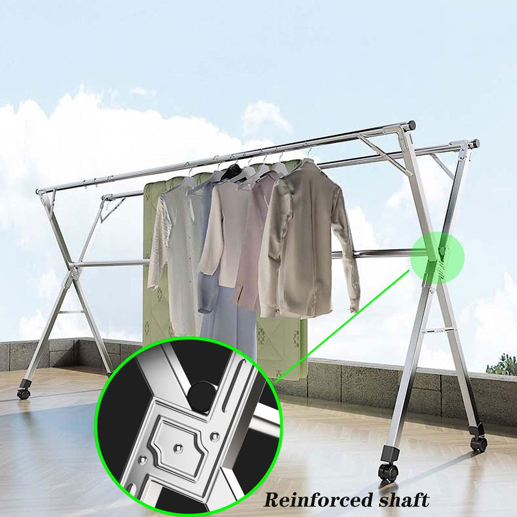 Clothes Drying Racks for Laundry Outdoor, Garment Racks for Hanging Clothes with Shelves, Laundry Stand Organizer Free-Standing Laundry Stand (200cm/79 in)