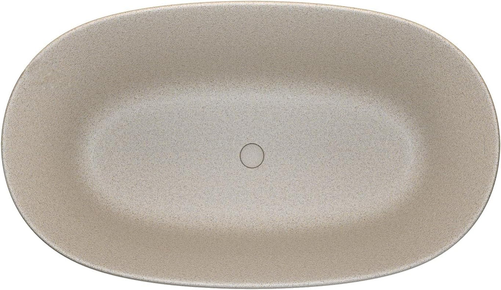 KEIKI 47'' Freestanding Bathtub, Resin Stone Soaking Bathtub with Solid Surface, Modern Tubs with Overflow and Pop-up Drain