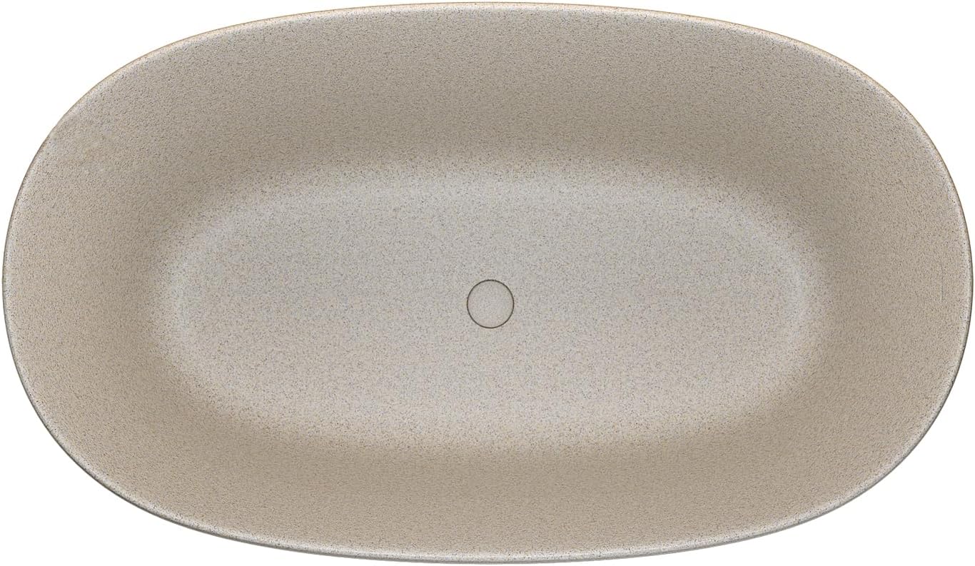 KEIKI 47'' Freestanding Bathtub, Resin Stone Soaking Bathtub with Solid Surface, Modern Tubs with Overflow and Pop-up Drain