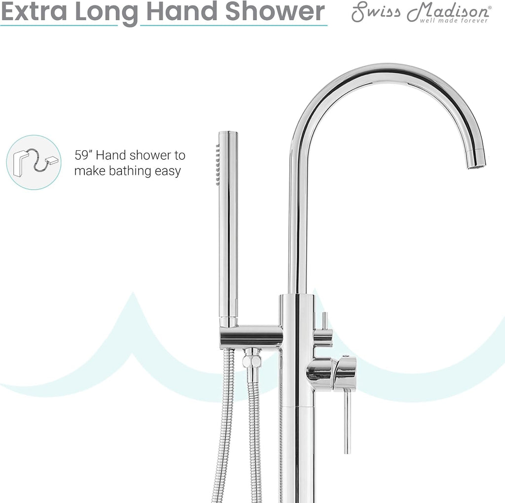 Swiss Madison Well Made Forever SM-FF11C Ivy Freestanding Bathtub Faucet in Chrome