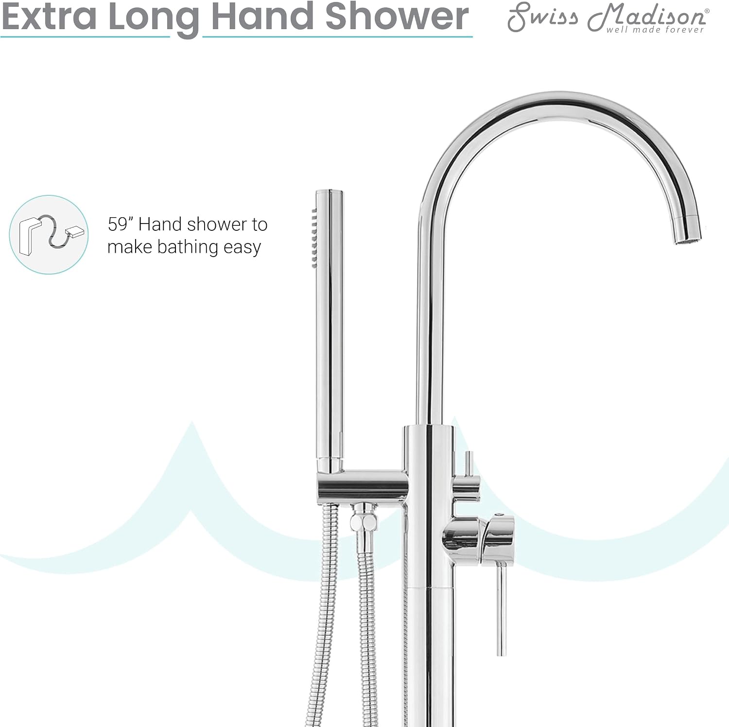 Swiss Madison Well Made Forever SM-FF11C Ivy Freestanding Bathtub Faucet in Chrome