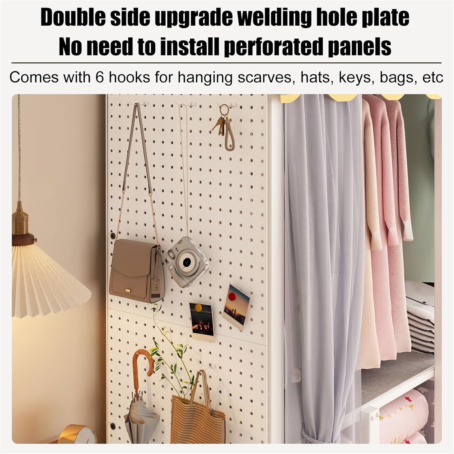 75in Portable Wardrobe Closet Rack, 1100lbs Heavy-Duty Foldable Steel Closet With Cover, Freestanding Enclosed Armoire For Hanging Clothes, Bedroom Storage Organizer