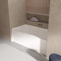 60x30 in Acrylic Drop-in Bathtub, Rectangular Soaking Tub with Integral Apron,Built-in Bathtub, Matte Drain and Overflow, Ergonomic Design, Easy Installation for Bathroom, Left Overflow and Drain