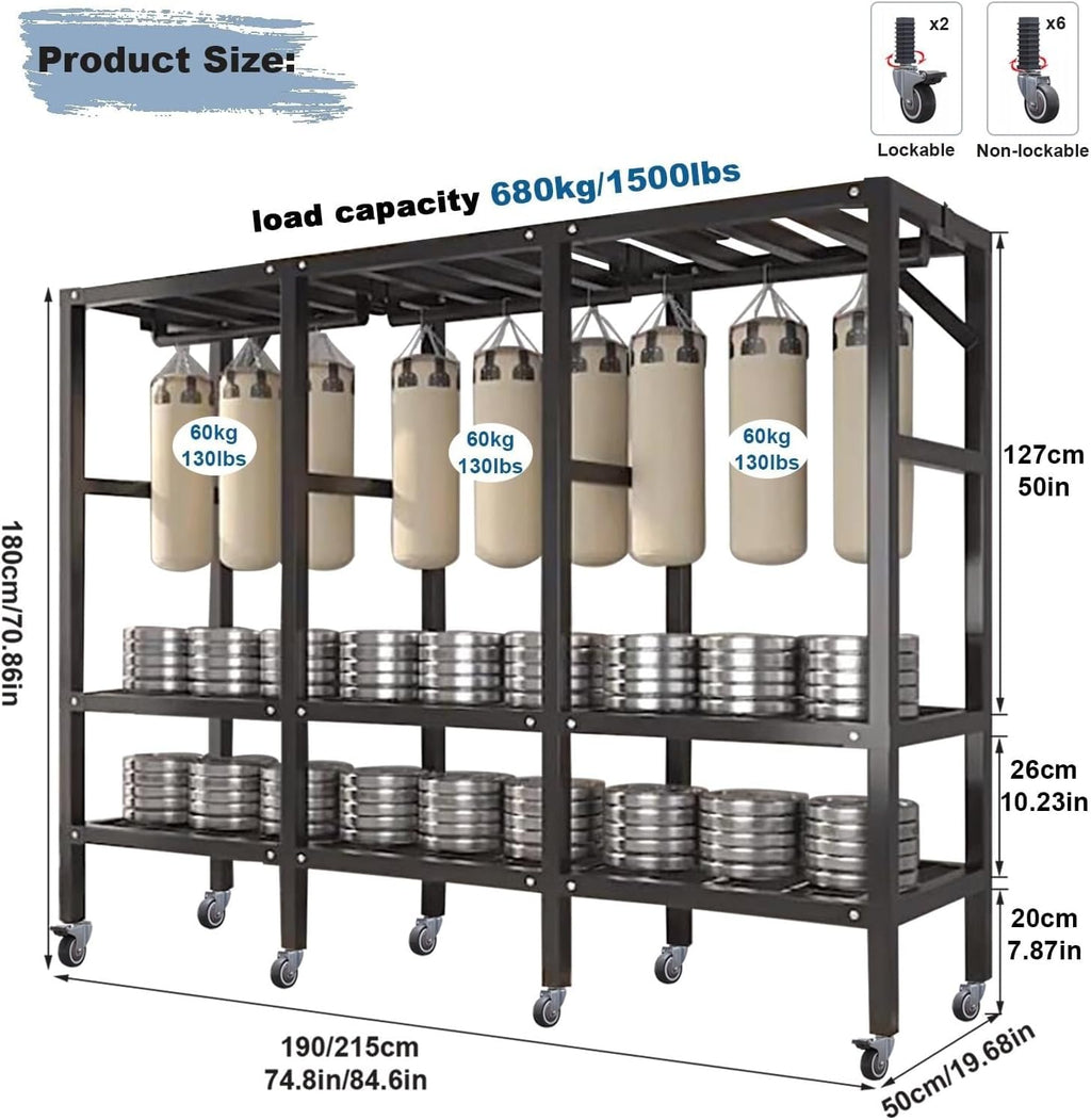 Heavy Duty Metal Mobile Clothes Drying Rack - Rolling Foldable Clothes Rack With Cover And Wheels/1500 Lbs Large Capacity Wardrobe Closet/Independent Clothing Organization System For Bedroom(Size:190*