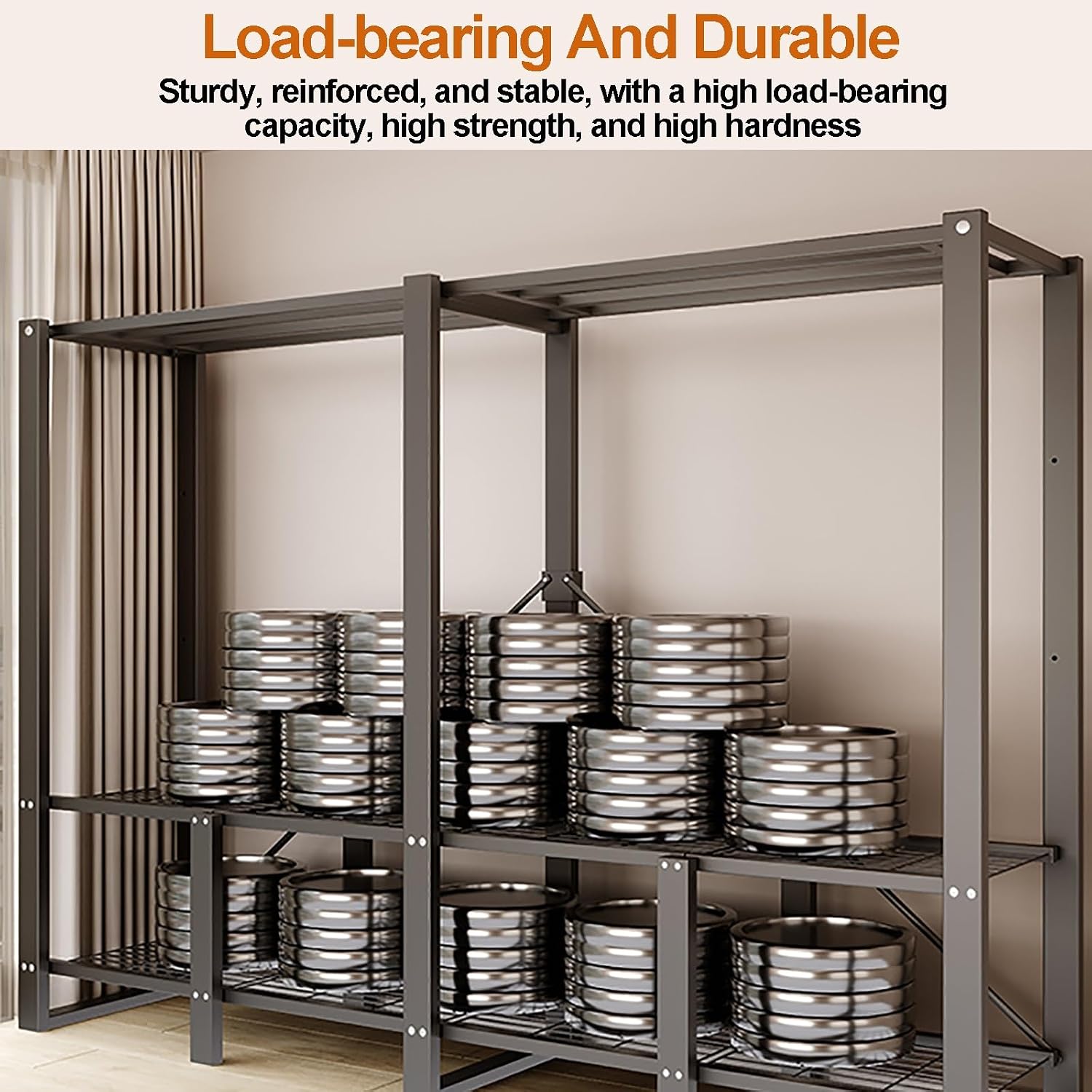 Foldable Portable Wardrobe Closet with Cover, Metal Garment Rack with Hanging Rods, Clothing Rack Storage Organizer, Enclosed Curtain, for Bedroom, Dorm(Grey,170cm/66.9inch)