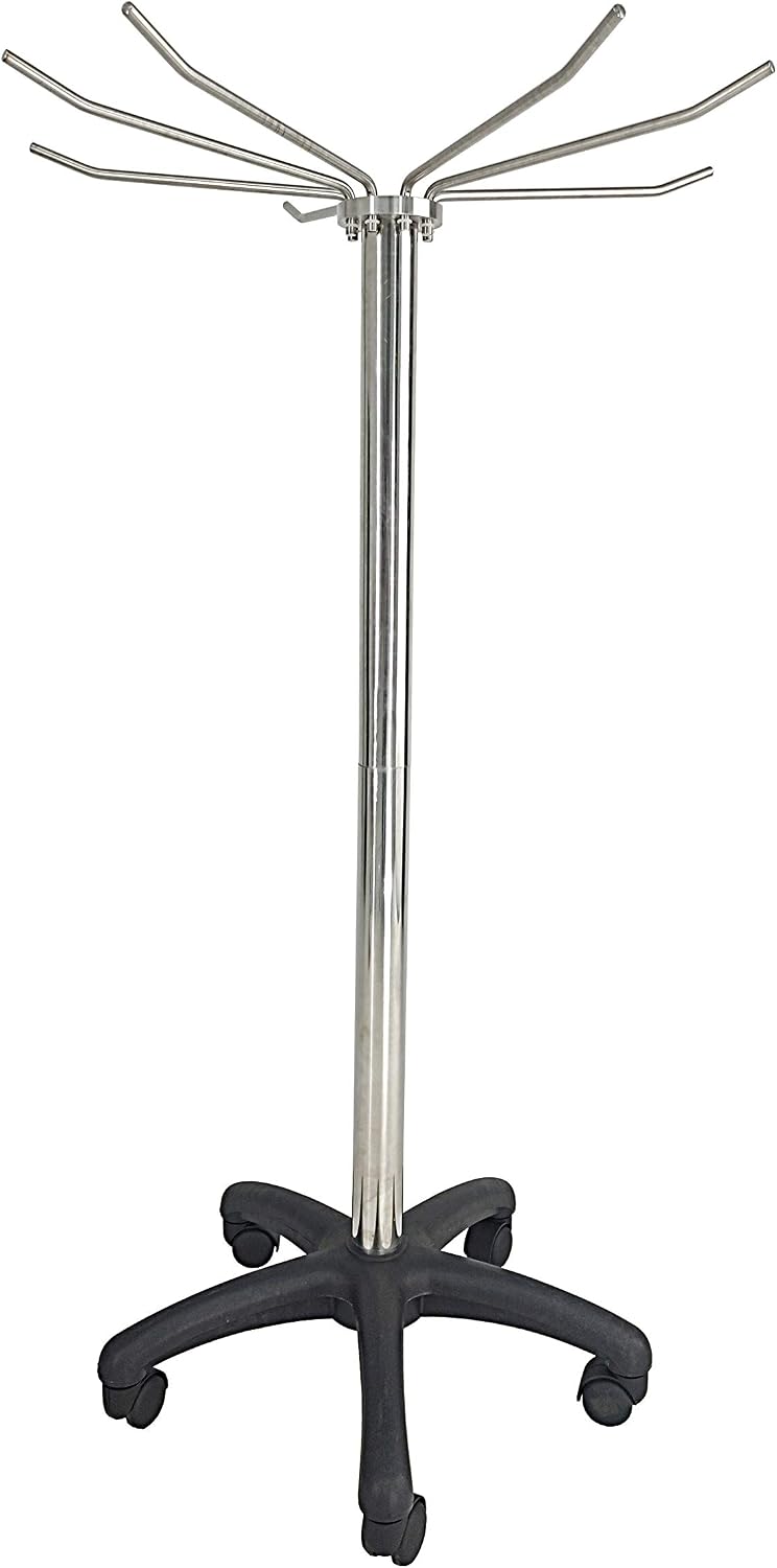 FixtureDisplays® Lead Apron Rack MRI X-Ray Protective Cover Mobile Rack with Wheels Stainless Steel Construction Non-Magnetic 1782-517W Classic-New-NF