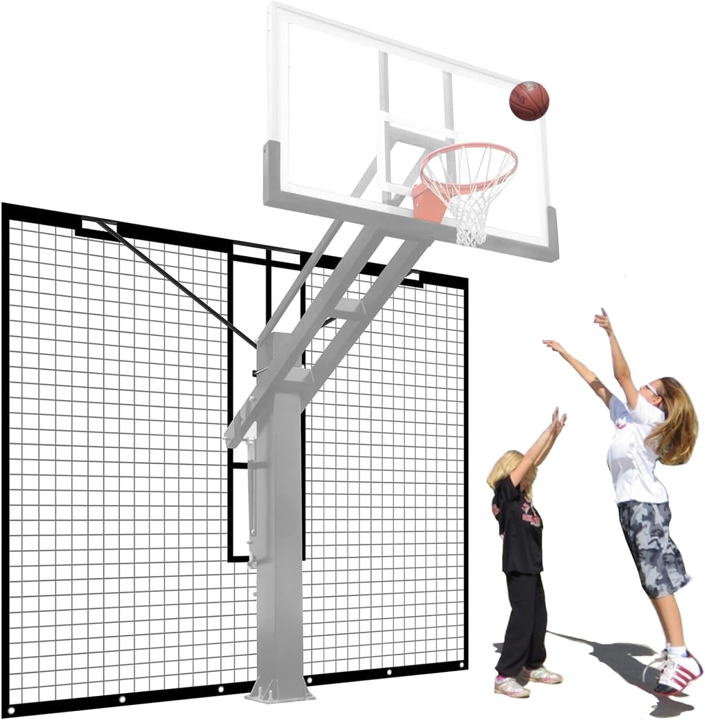 Heavy Duty Basketball Return Net 12FT X 10FT, UV-Resistant Yard Guard Backstop Nets Basketball Return & Defensive Net System, Ball Net Catcher for Square Poles (Fit for 8''x12'' Poles)