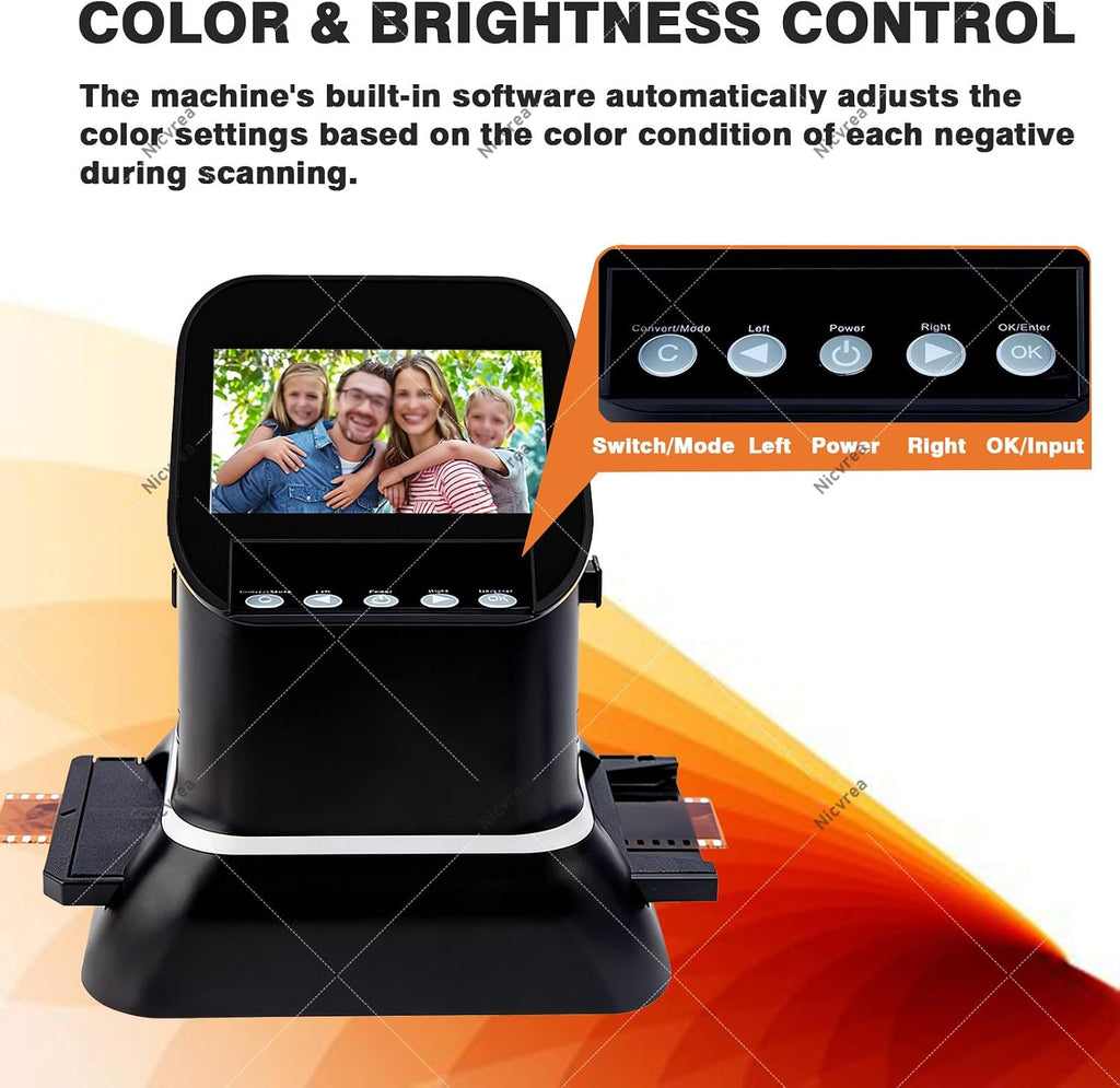 4.3 Inch Photo Film Scanner Slide Digitizer Digital 35mm Image Converter with TV Output and Built in LCD Display for Image Preview