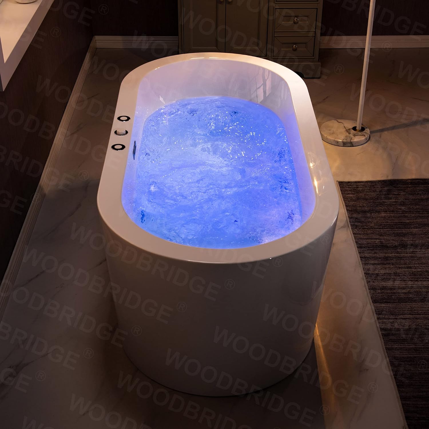 WOODBRIDGE 67' Air Bubble and Whirlpool Jetted Freestanding Bathtub B0030 / BTS1606