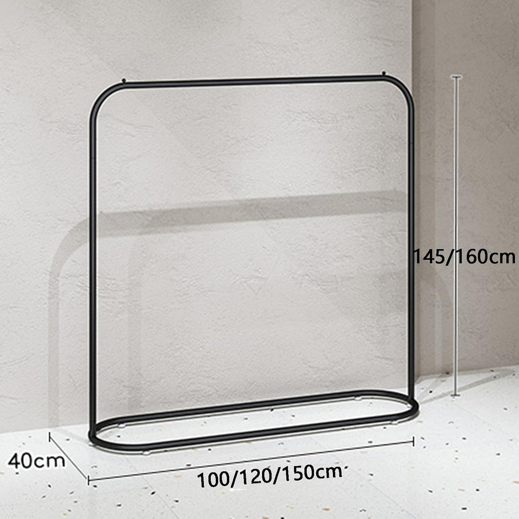 Heavy duty Garment rack Modern Black Metal Clothes Rail For Hanging Clothes Commercial Heavy Duty Clothing Rack Freestanding Retail Display Rack Easy To Assemble Single Rod Coat Rack ( 120X40X145CM)