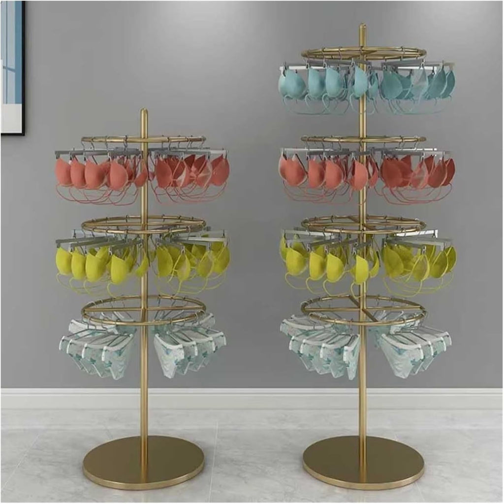 Clothes Rail Garment Rack Commercial Rotate Underwear Rack, Clothing Store Display Stand Lingerie Organizer Multifunction Towel Scarf Socks Shorts Storage Hanger For Boutiques, Retail, Clothing Busine