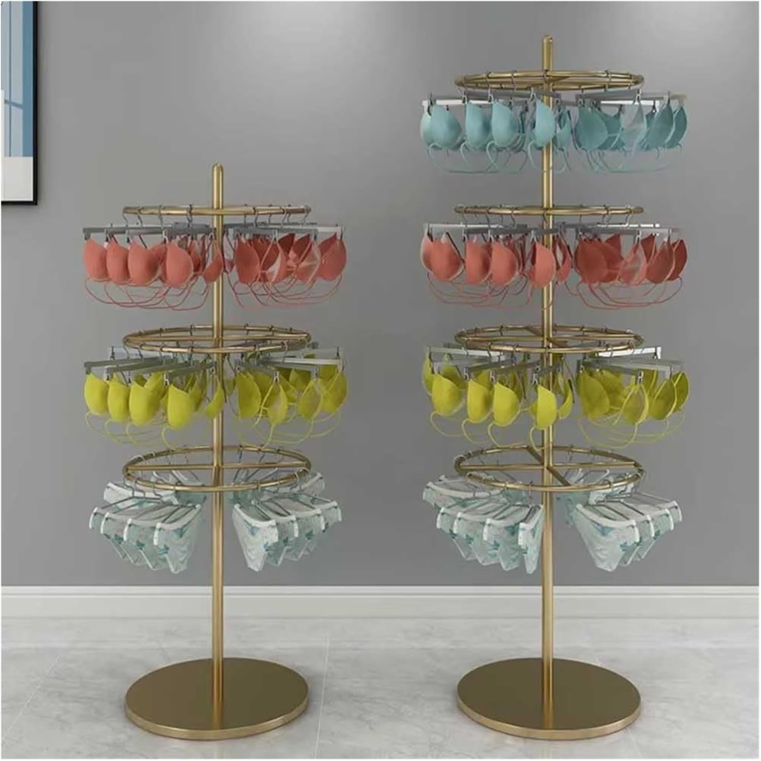 Clothes Rail Garment Rack Commercial Rotate Underwear Rack, Clothing Store Display Stand Lingerie Organizer Multifunction Towel Scarf Socks Shorts Storage Hanger For Boutiques, Retail, Clothing Busine