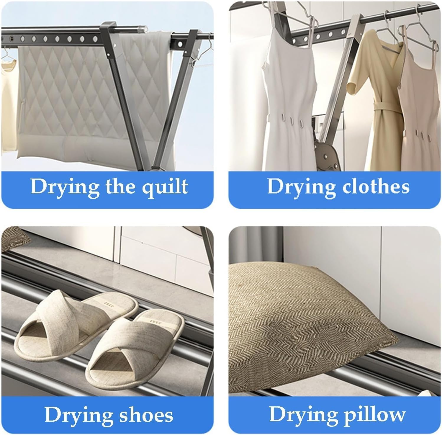 Drying Rack Clothing Clothes Rack Drying Clothes Drying Rack Collapsible Rolling Laundry Dryer Hanger with Casters for Indoor Retractable Garment Rack Laundry Racks for Drying Clothes