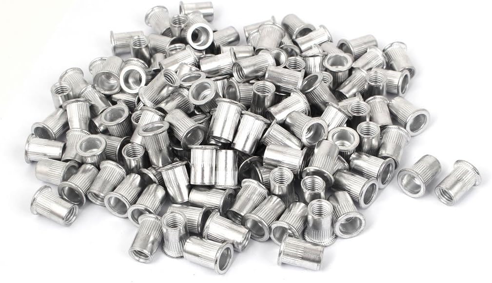 Aexit M10 Aluminum Flat Head Rivet Nut Insert Silver Tone 300pcs (c3d0f03bfd4de33e7f9e3ca7b881b70a)
