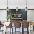 CATINER Modern Black Crystal Pendant Light Fixture, Mini Chandelier 3-Pack for Kitchen Island, Dining Room, Living Room, Hallway, Porch, Bedroom Lighting