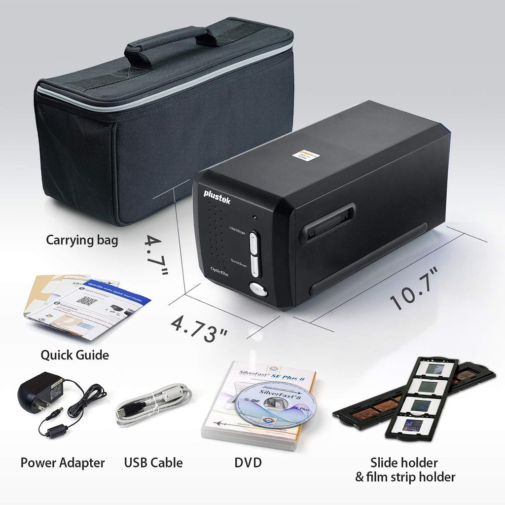 PlustekOpticFilm 8200i SE Film & Slide Scanner Converter + 35mm Mounted Slide Holders kit x 2