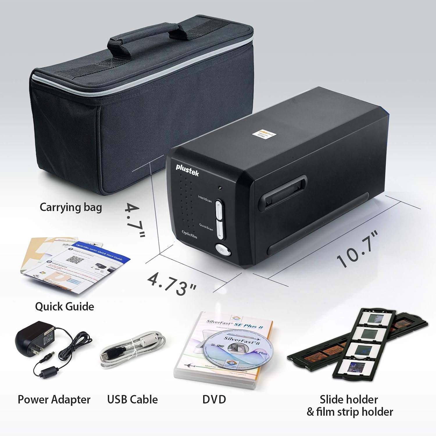 PlustekOpticFilm 8200i SE Film & Slide Scanner Converter + 35mm Mounted Slide Holders kit x 2
