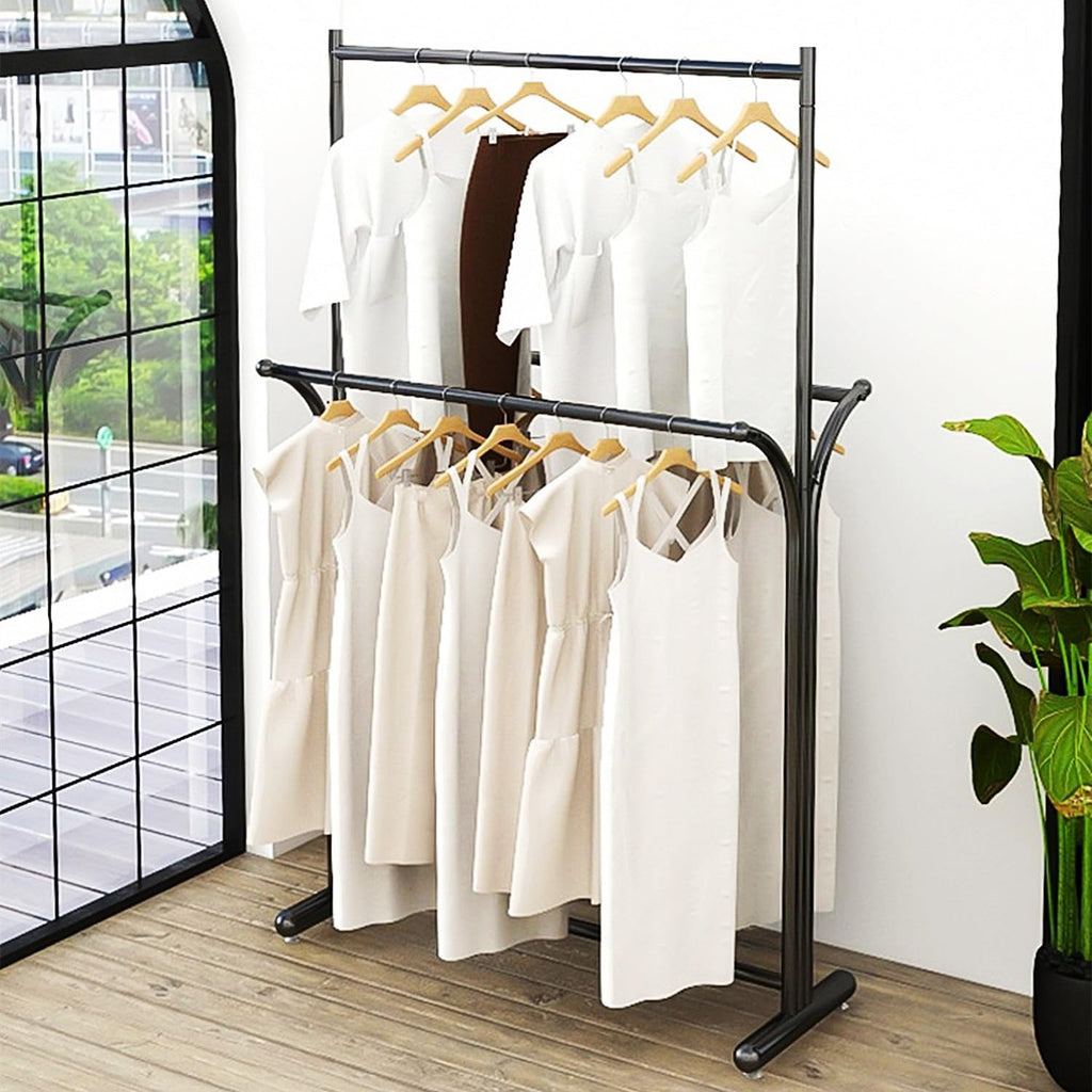 Clothing Rack, Modern Clothes Rack for Hanging Clothes, Heavy-duty Coat Racks Freestanding Garment Rack for Boutiques, Retail Display Racks for Retail(Black,100cm)