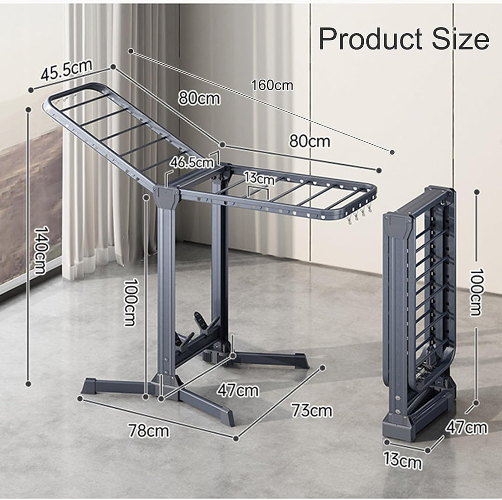 Clothes Drying Rack Laundry Drying Rack Collapsible Portable Drying Rack with Foldable Wings Large Stainless Steel Garment Dryer,Freestanding Washing Machine Organizer,Free of Installation ( Color : B