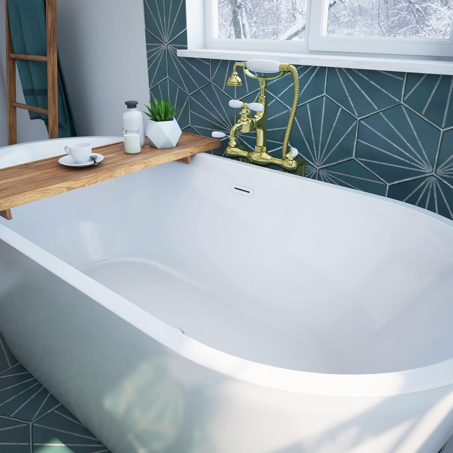 DreamLine Havana 67 in. L x 23 in. H Acrylic Freestanding Bathtub
